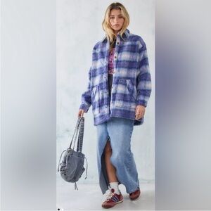 URBAN OUTFITTERS Wrangler Oversized Western Jacket Mohair Brushed Wool Flannel